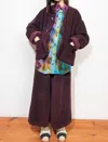 Anntian Corduroy Comfi Pants In Mineral Dyed Black Carrot