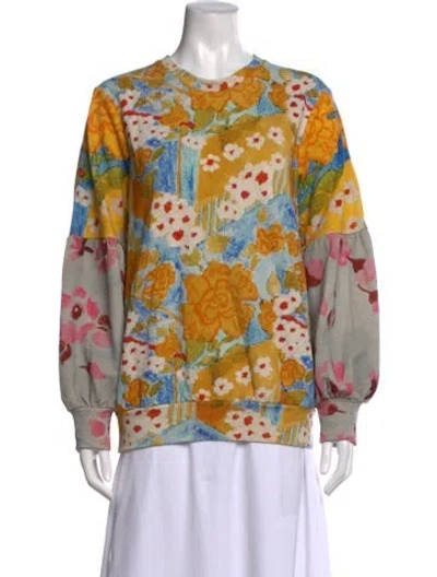 Pre-owned Anntian Floral Print Crew Neck Sweatshirt In Multi