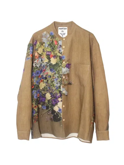 Anntian Floral-print Shirt In Brown