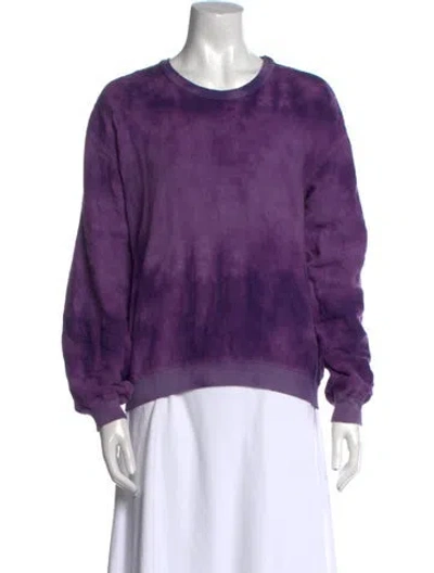 Pre-owned Anntian Linen Scoop Neck Sweatshirt In Purple