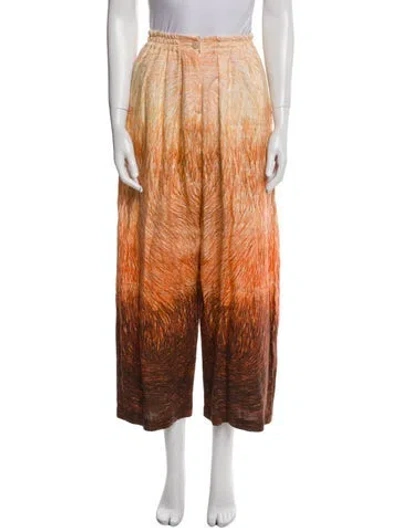 Pre-owned Anntian Linen Wide Leg Pants In Orange