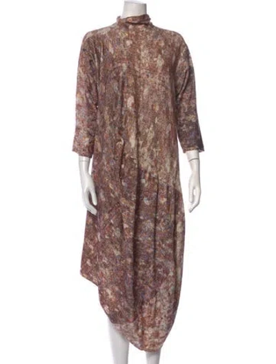 Pre-owned Anntian Patterned Long Dress In Multicolor