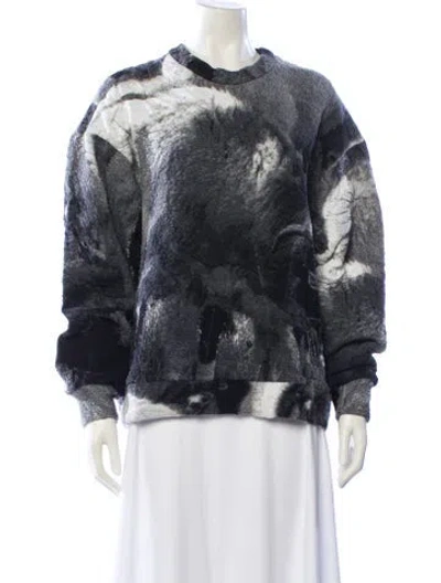 Pre-owned Anntian Printed Crew Neck Sweater In Black
