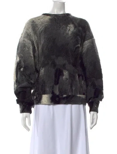 Pre-owned Anntian Printed Crew Neck Sweater In Black