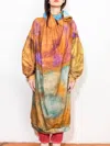 Anntian Shawl Nicky Dress In Orange Multi