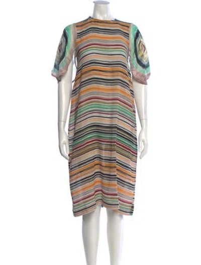 Pre-owned Anntian Silk Knee-length Dress In Orange