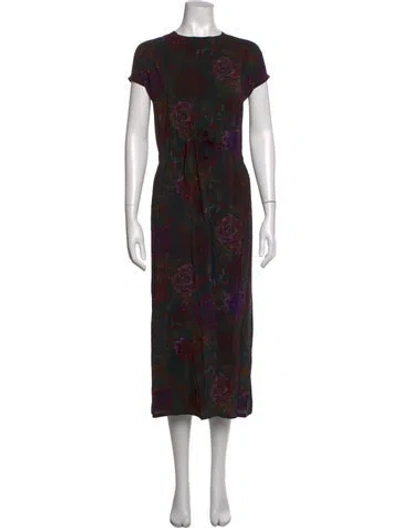 Pre-owned Anntian Silk Long Dress In Black