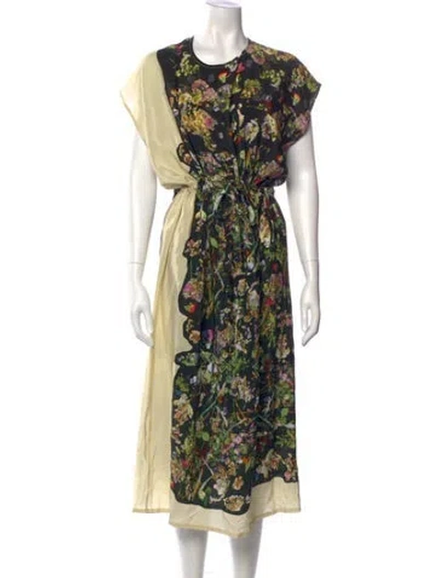 Pre-owned Anntian Silk Long Dress In Multi