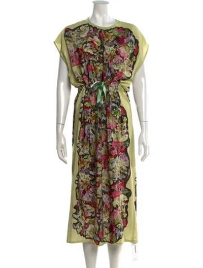 Pre-owned Anntian Silk Long Dress In Multi