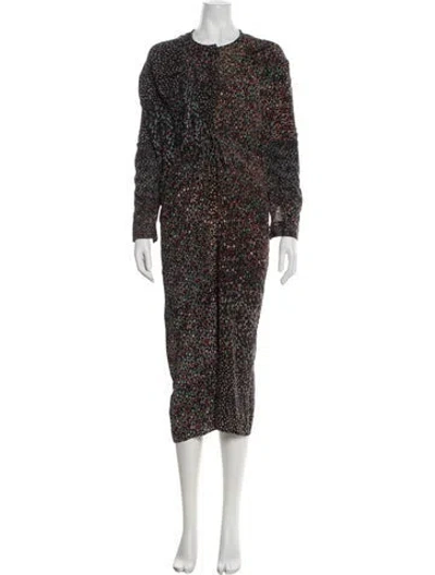 Pre-owned Anntian Silk Long Dress In Multicolor