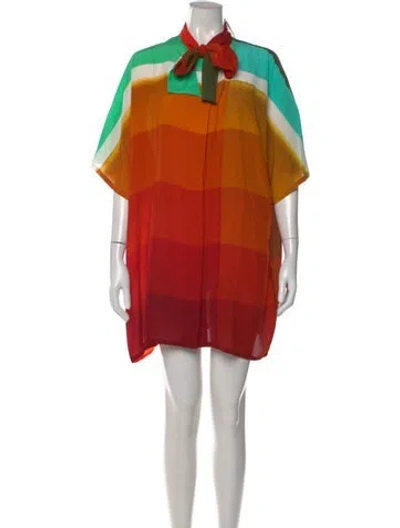 Pre-owned Anntian Silk Mini Dress In Orange