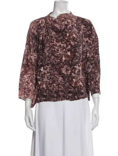 Pre-owned Anntian Silk Patterned Top In Multicolor