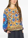Anntian Star-flower Wool Sweater In Orange