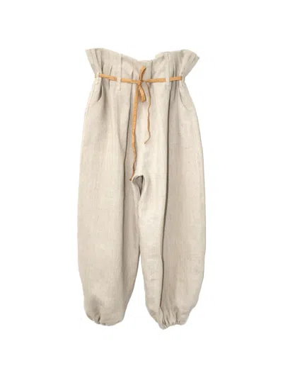 Anntian Tie-detail Trousers In Brown