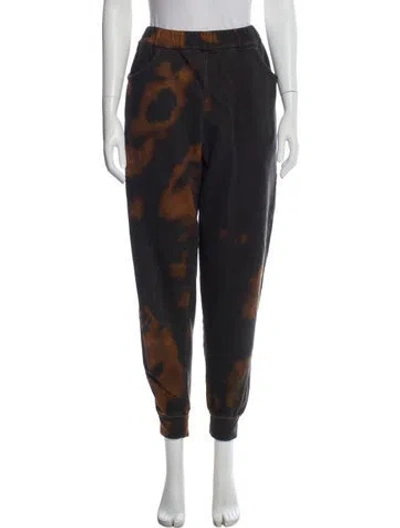 Pre-owned Anntian Tie-dye Print Sweatpants In Black