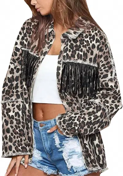 Annva Fashion Button Down Jacket In Leopard Print In Animal Print