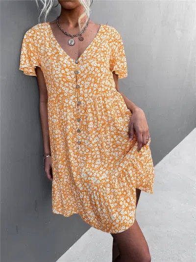 Annva Fashion Sun Kissed Floral Dress In Yellow