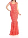 Anny Lee Shimmering Mermaid Dress In Blush In Red