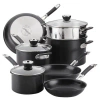 Anolon 10pc Smart Stack Hard Anodized Cookware Set In Black