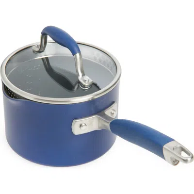 Anolon 2-quart Straining Saucepan In Purple