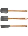 Anolon 3pc Teak & Silicone Spatula Set In Brown