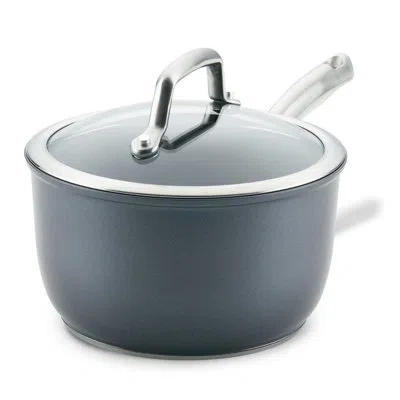 Anolon Accolade Forged Hard Anodized Nonstick Induction Sauce Pan With Lid, 2.5 Quart In Moonstone