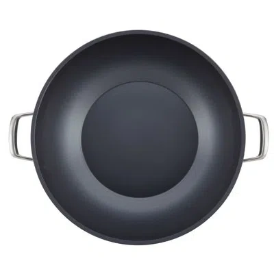 Anolon Accolade Forged Hard Anodized Nonstick Induction Wok With Lid, 13.5 Inch, Moonstone