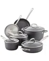 Anolon Accolade Hard-anodized Precision Forge Cookware Set, 10-piece, Moonstone In Beige
