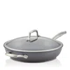 Anolon Accolade Hard-anodized Nonstick Deep 12 Frying Pan With Lid And Helper Handle, Moonstone In Gray
