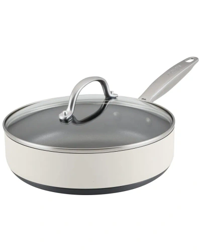 Anolon Achieve Hard Anodized Nonstick 3 Quart Saute Pan With Lid In Cream