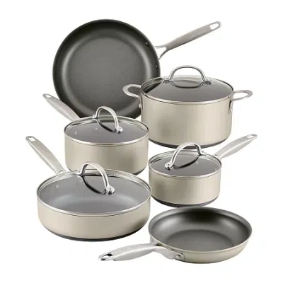 Anolon Achieve Hard Anodized 10-pc. Cookware Set In Silver