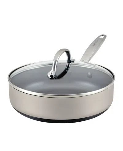 Anolon Achieve Hard Anodized Nonstick 3 Quart Saute Pan With Lid In Silver