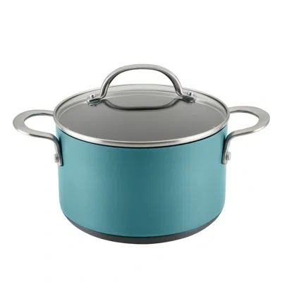 Anolon Achieve Hard Anodized Nonstick Saucepot With Lid, 4 Quarts In Teal