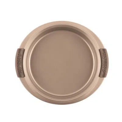 Anolon Advanced Bakeware Nonstick Round Cake Pan/baking Pan With Silicone Grips In Bronze