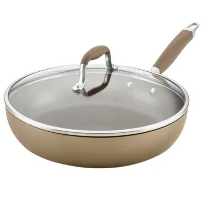 Anolon Advanced Hard-anodized Nonstick Ultimate Pan With Lid, 12-inch In Brown