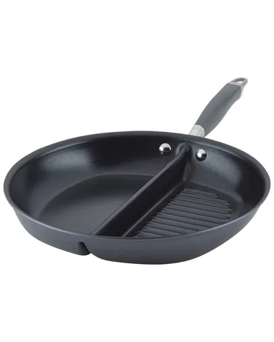 Anolon Advanced Home Hard-anodized 12.5" Nonstick Divided Grill And Griddle Skillet In Moonstone