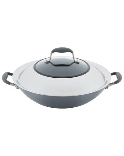 ANOLON ANOLON ADVANCED HOME 14IN HARD-ANODIZED NONSTICK WOK WITH SIDE HANDLES & LID
