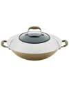 ANOLON ANOLON ADVANCED HOME 14IN HARD-ANODIZED NONSTICK WOK WITH SIDE HANDLES & LID