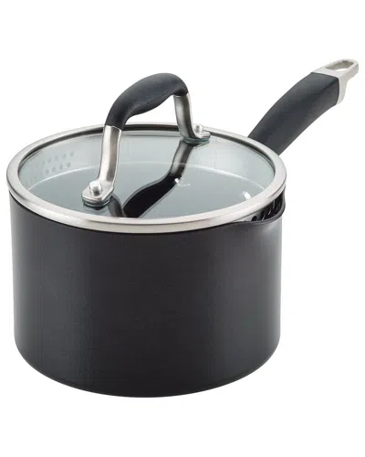 ANOLON ANOLON ADVANCED HOME 2QT HARD-ANODIZED NONSTICK SAUCEPAN WITH STRAINING LID