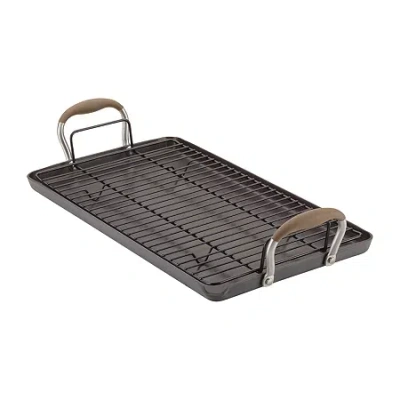 Anolon Advanced Home Hard Anodized 10"x18" Double Burner Griddle In Brown