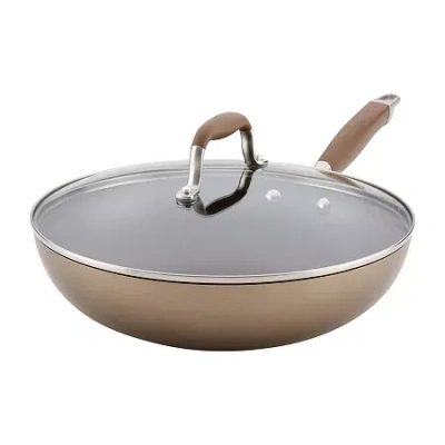 Anolon Advanced Home Hard Anodized 12" Frying Pan With Lid In Brown