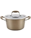 Anolon Advanced Home Hard-anodized Nonstick 4.5-qt. Tapered Saucepot In Bronze