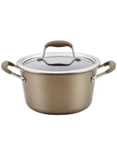 Anolon Advanced Home Hard-anodized Nonstick 4.5-qt. Tapered Saucepot In Bronze