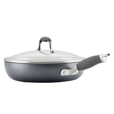 Anolon Advanced Home Hard Anodized Nonstick Deep Frying Pan / Skillet With Lid, 12 Inch In Gray