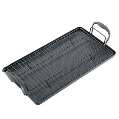 Anolon Advanced Home Hard Anodized Nonstick Double Burner Griddle, 10 Inch X 18 Inch In Gray