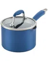 Anolon Advanced Home Hard-anodized Nonstick 2-qt. Straining Saucepan In Blue