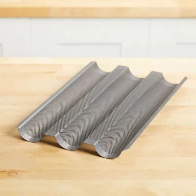 Anolon Advanced Non-stick Bakeware 3 Channel Bread Pan In Stainless Steel;gray