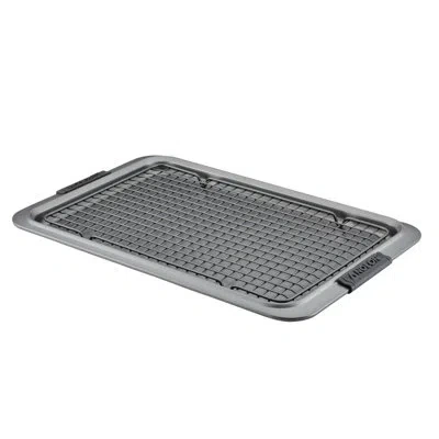 Anolon Advanced Nonstick Bakeware Baking Sheet And Cooling Rack Set, 11-inch X 17-inch, Gray