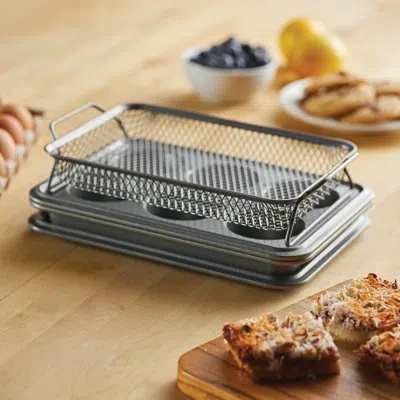 Anolon Advanced Nonstick Toaster Oven Pan Set, 4 Piece, Gray
