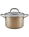 Anolon Ascend Hard Anodized Nonstick 4qt Saucepot With Lid In Bronze